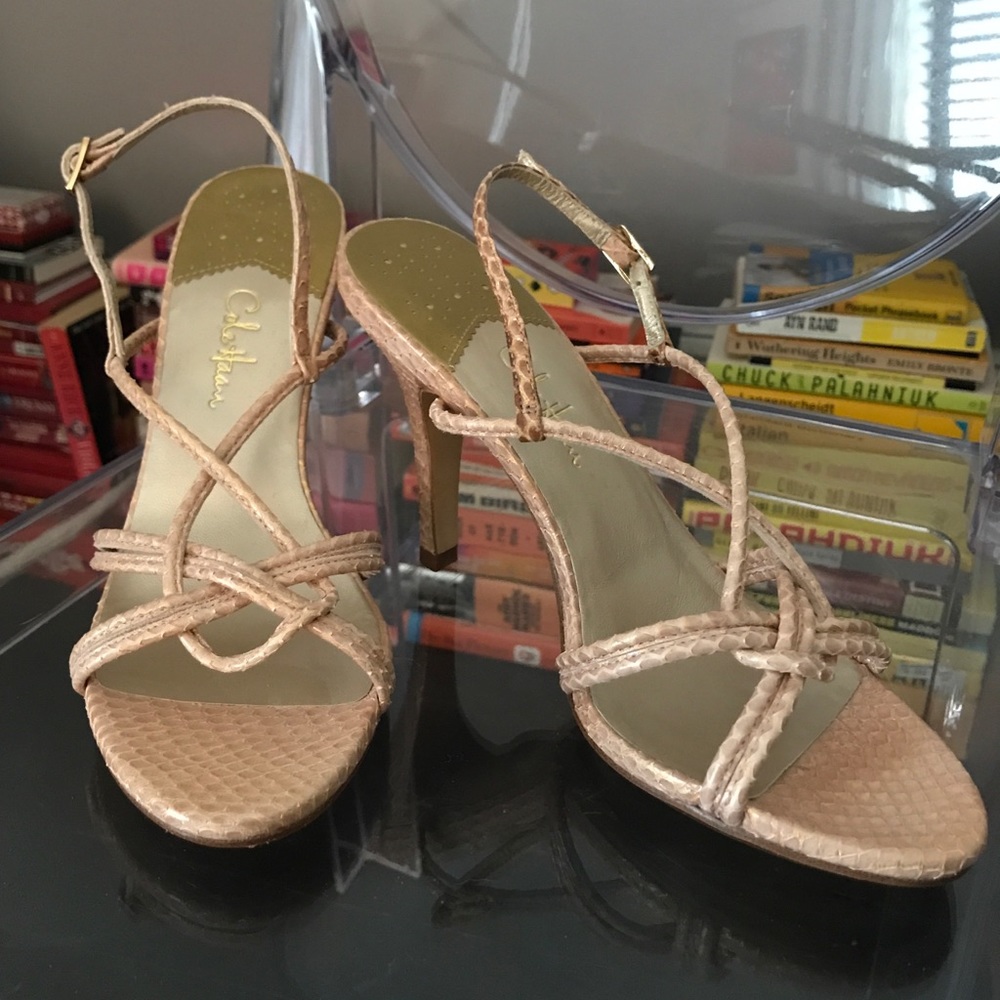 NWT Cole Haan pink snakeskin heels